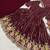 Wine floral embroidered anarkali kurta palazzo set with dupatta