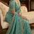 Women silk blend rama green embroidery bollywood saree