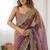 Women's satin silk saree with elegant lace border party wear designer saree
