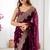 Women's satin silk saree with elegant lace border party wear designer saree