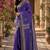 Women linen purple floral & geomatric motifs bollywood saree