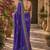 Women linen purple floral & geomatric motifs bollywood saree