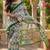 Women linen cream & green geomatric & abstract grid bollywood saree