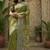 Women linen olive green kalamkari bollywood saree