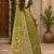 Women linen olive green kalamkari bollywood saree