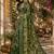 Women linen mahendi green floral motifs bollywood saree