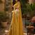 Women linen cream & mustard yellow kalamkari bollywood saree