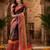 Women linen multicolor floral motifs bollywood saree
