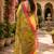 Women linen canary yellow madhubani bollywood saree