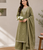 Women's Green Bandhani Printed Kurta Pant Set with Dupatta