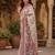 Women linen off white pasiley motifs bollywood saree