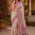 Women linen off white pasiley motifs bollywood saree