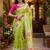 Women linen light green bandhani bollywood saree