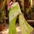 Women linen light green bandhani bollywood saree