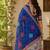 Women linen royal blue bandhani bollywood saree
