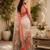 Women linen ivory abstract floral bollywood saree