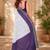 Women linen white & navy blue bandhani bollywood saree