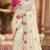 Women silk blend cream embroidery bollywood saree