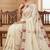 Women silk blend cream embroidery bollywood saree