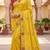 Women silk blend cream embroidery bollywood saree