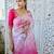 Women silk blend pink embroidery bollywood saree