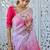 Women silk blend pink embroidery bollywood saree