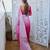Women silk blend pink embroidery bollywood saree