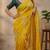 Women silk blend mustard embroidery bollywood saree