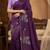 Women silk blend wine embroidery bollywood saree