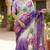 Women organza purple embroidery bollywood saree