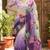 Women organza purple embroidery bollywood saree