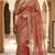 Women silk blend pink embroidery bollywood saree