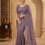 Women silk blend purple embroidery bollywood saree