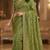 Women silk blend green embroidery bollywood saree