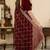 Women silk blend red embroidery bollywood saree
