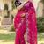 Women gorgette pink embroidery bollywood saree
