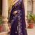 Women gorgette wine embroidery bollywood saree