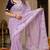 Women gorgette light purple embroidery bollywood saree