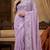 Women gorgette light purple embroidery bollywood saree