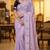 Women gorgette light purple embroidery bollywood saree