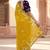 Women gorgette mustars embroidery bollywood saree