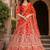Rust Orange Silk blend with Fusing Embroidered Lehenga Choli