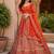 Rust Orange Silk blend with Fusing Embroidered Lehenga Choli