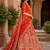 Rust Orange Silk blend with Fusing Embroidered Lehenga Choli