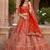 Rust Orange Silk blend with Fusing Embroidered Lehenga Choli