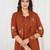 Women embroidered cotton blend a-line kurta set with pants and scalloped dupatta