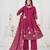 Women embroidered cotton blend a-line kurta set with pants and scalloped dupatta