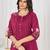 Women embroidered cotton blend a-line kurta set with pants and scalloped dupatta