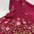 Women embroidered cotton blend a-line kurta set with pants and scalloped dupatta