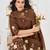 Women embroidered cotton blend a-line kurta set with pants and scalloped dupatta